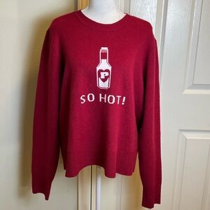 PINK Victoria’s Secret “So Hot” Hot Sauce Bottle Graphic Sweater
